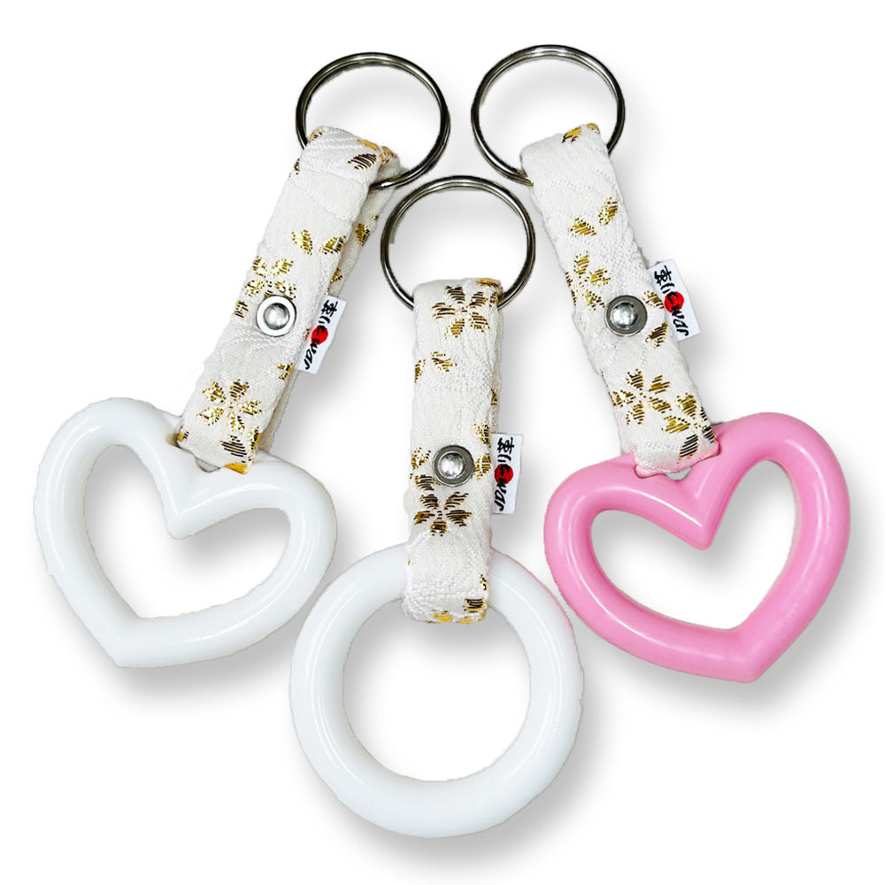 Nishijin Sakura White Mini Tsurikawa Keychain
