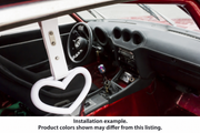 White heart tsurikawa installation example; product colors shown may differ from this listing.