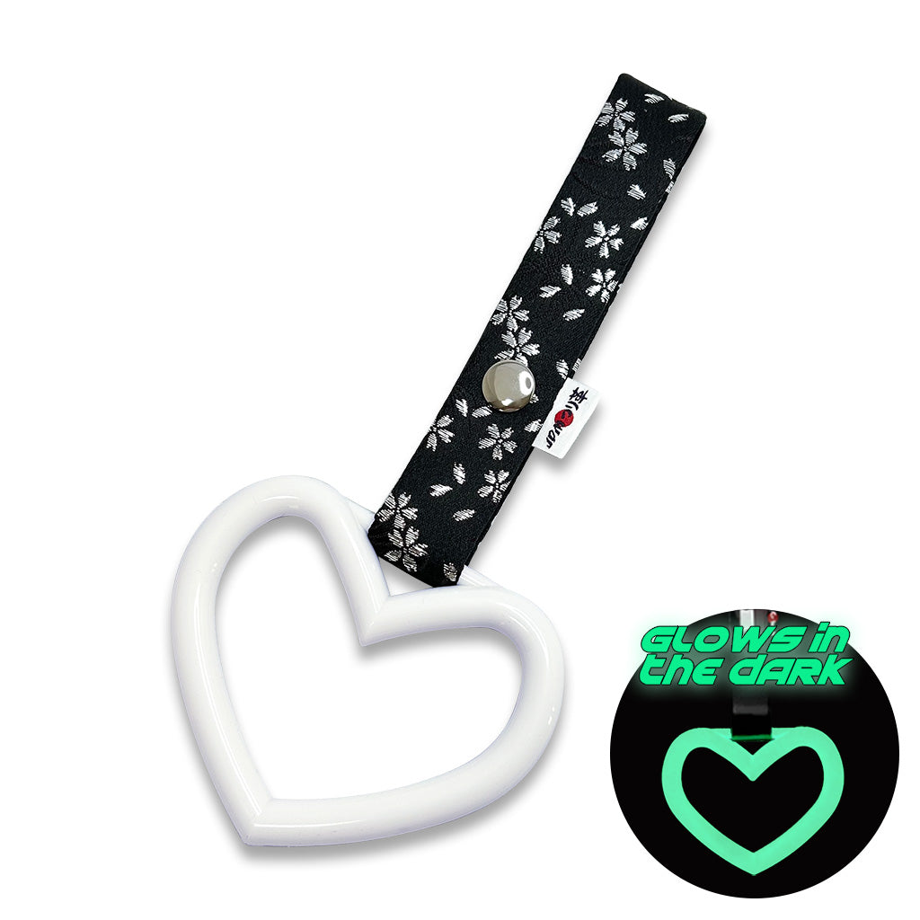 Sakura Silver with Kiku Black (Glows in the dark heart)