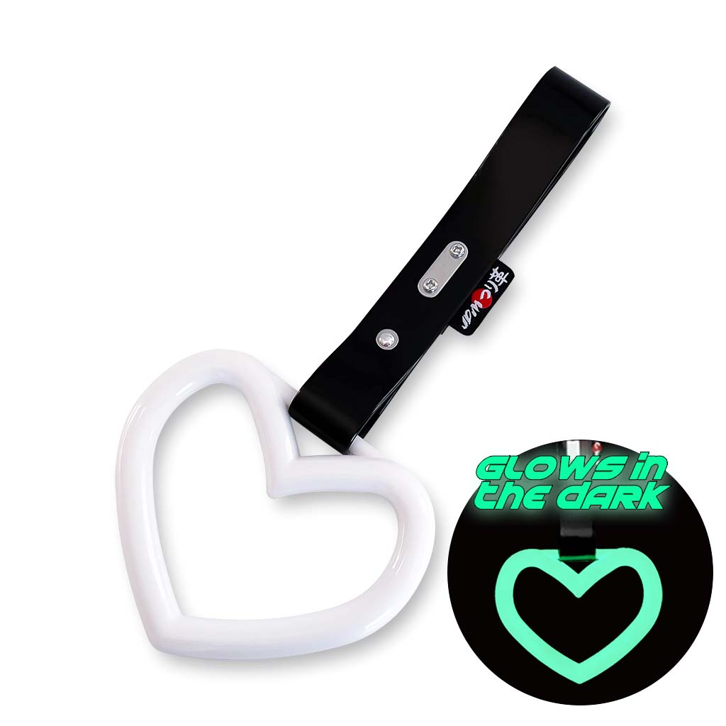 Glow in Dark Heart White (black strap)